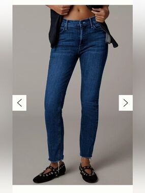 MOTHER Mid Rise Dazzler Ankle  Straight Leg Heirloom Wash Size 27